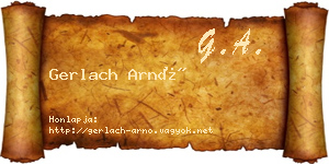 Gerlach Arnó névjegykártya